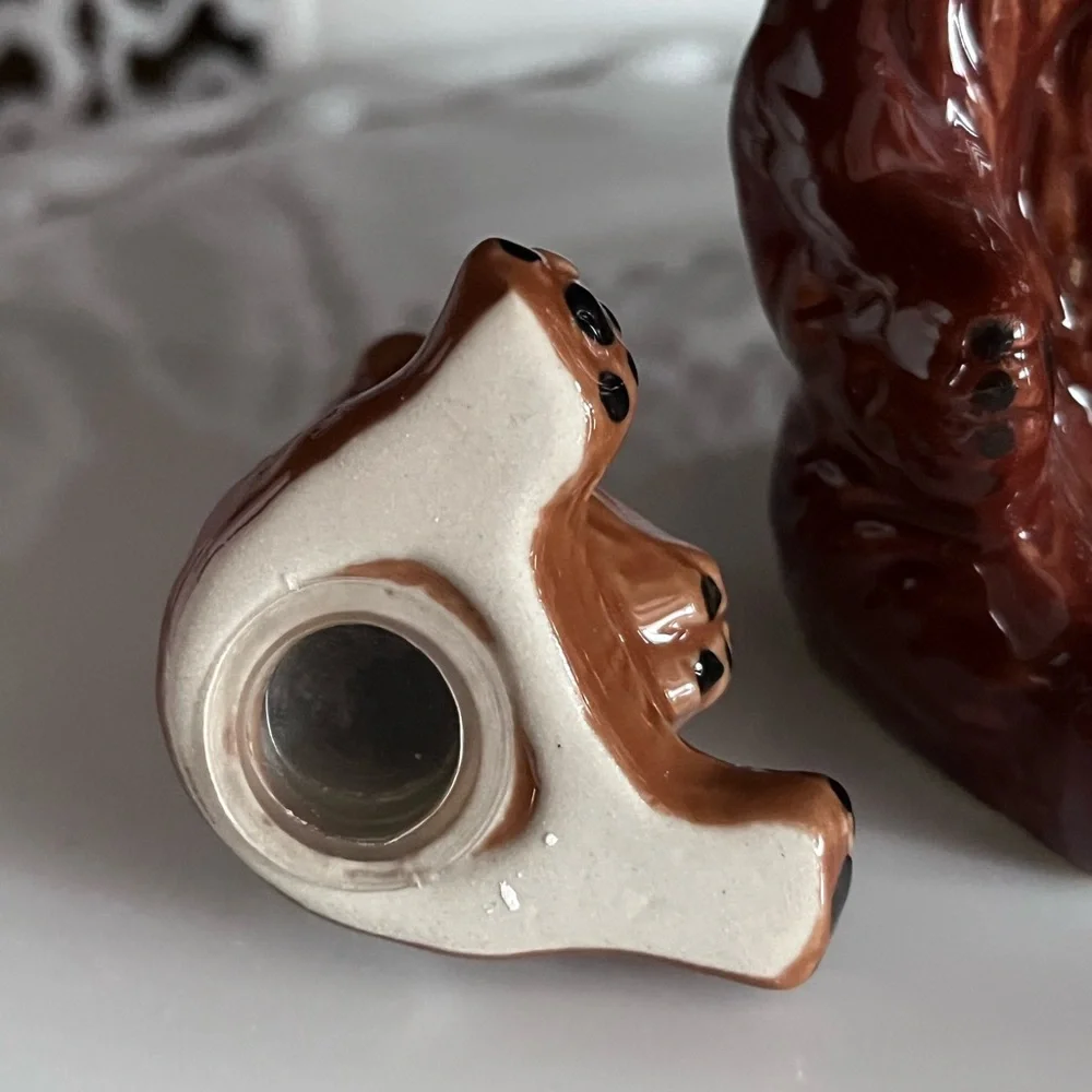 Charming Brown Bear and Cub Salt & Pepper Shaker Set Ceramic